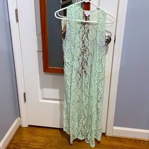 LuLaRoe laced kimono - sea green